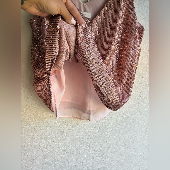 LOFT Shimmering Sequin Camisole - Rose Gold - Picture 6 of 8